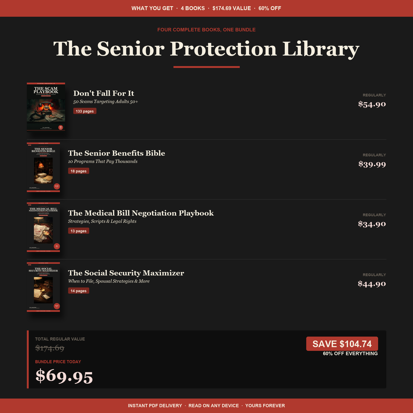 Senior Protection Library - What's included, total value, savings