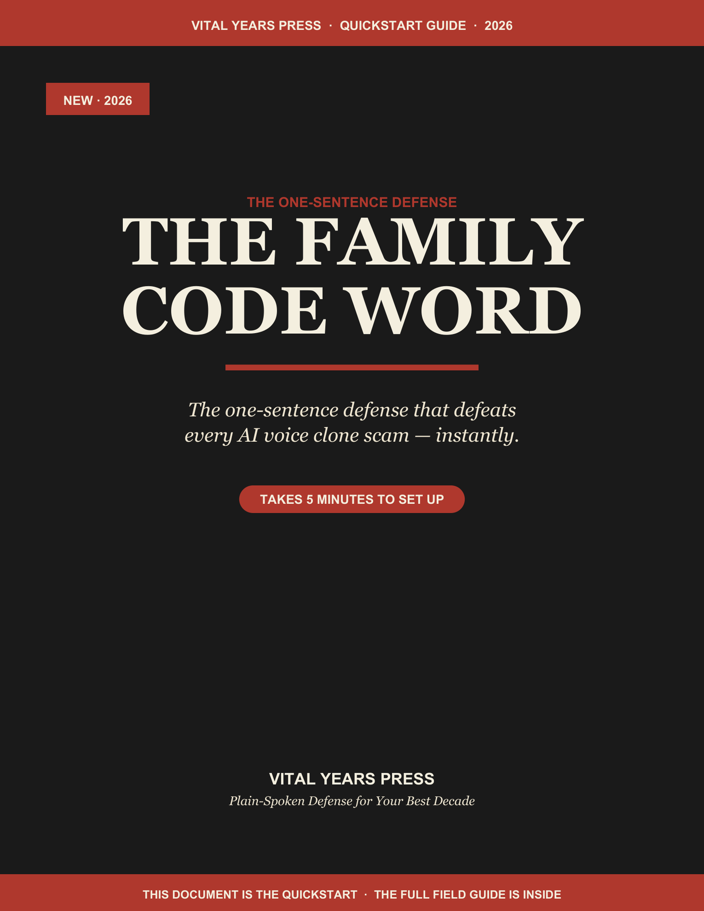 The Family Code Word — Quickstart Guide cover